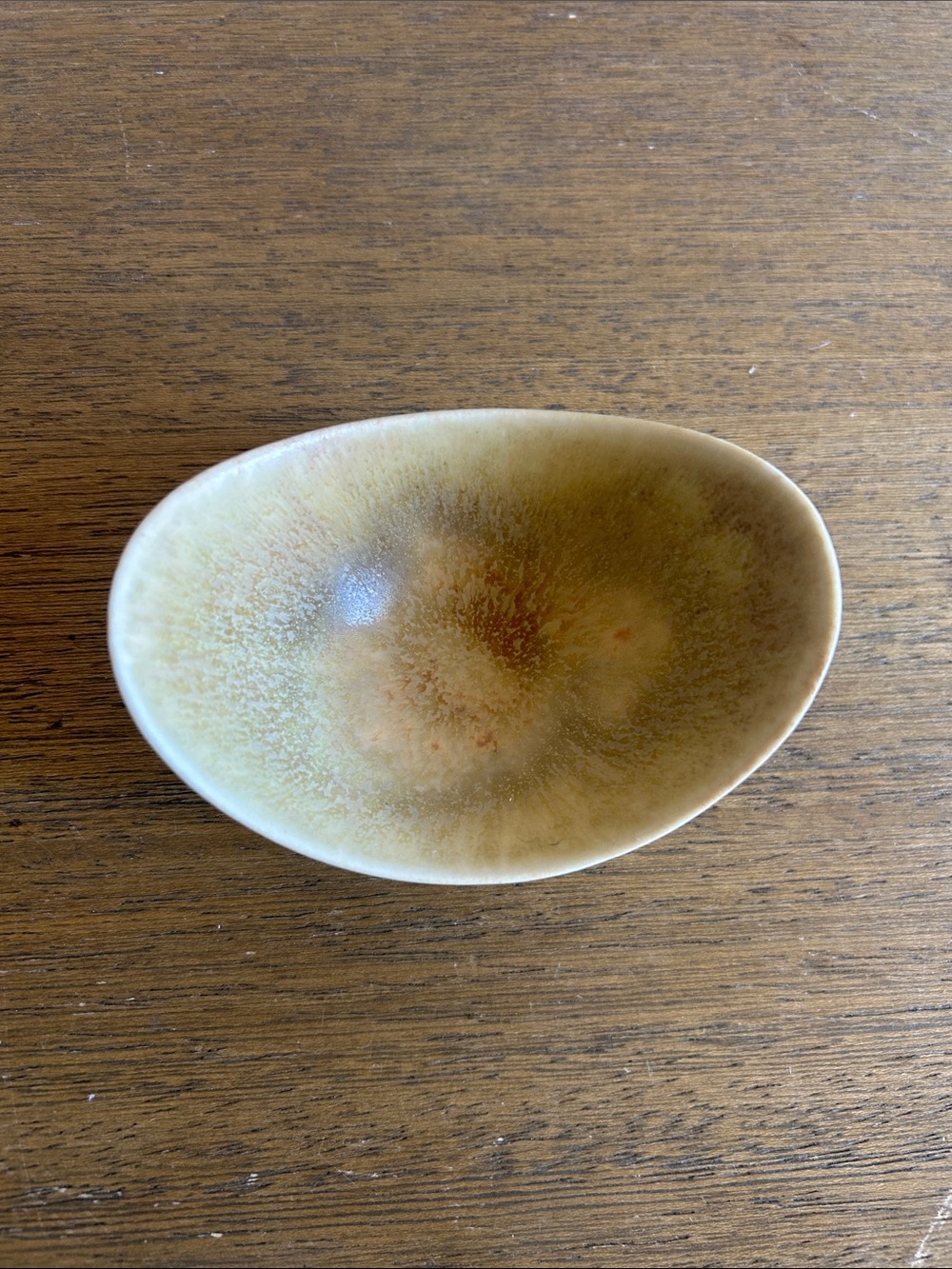 Gunnar Nylund MCM Stoneware Pottery Aro Bowl. Rörstrand. Signed. 2" x 4.25" × 3"